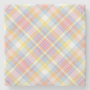 Dessous-de-verre En Pierre Plaid en pastel de rayure
