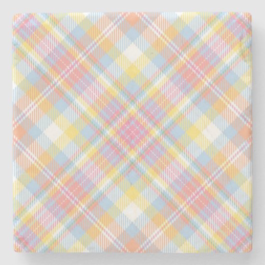 Dessous-de-verre En Pierre Plaid en pastel de rayure (Devant)
