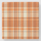Dessous-de-verre En Pierre Plaid orange (Devant)