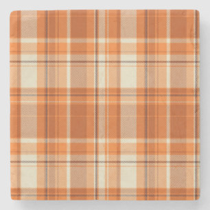 Dessous-de-verre En Pierre Plaid orange