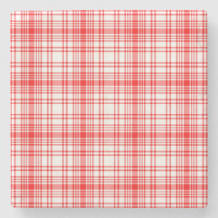 Dessous-de-verre En Pierre Plaid rouge