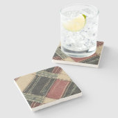 Dessous-de-verre En Pierre Plaid rustique (Côté)