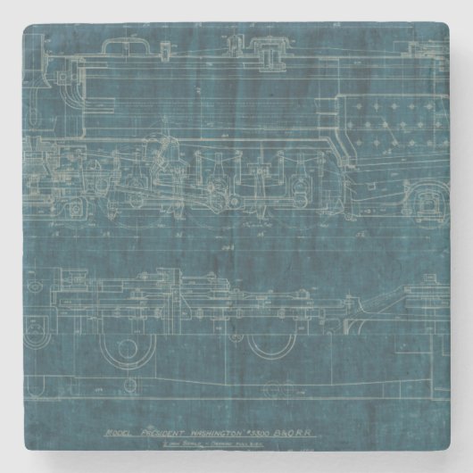 Dessous-de-verre En Pierre Plan directeur du train I (Devant)