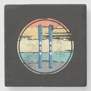 Dessous-de-verre En Pierre Planche à ski Vintage