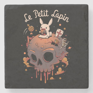 Dessous-de-verre En Pierre Planète Lapin - Prince Lapin Blanc