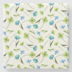 Dessous-de-verre En Pierre Plantes aquarelle : Motif Floral sans joint.