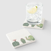 Dessous-de-verre En Pierre Plantes de cactus à aquarelle (Côté)