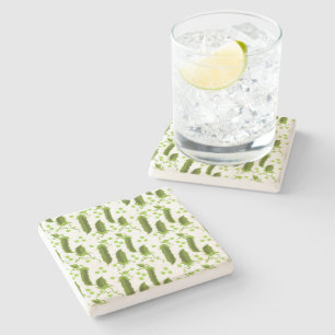 Dessous-de-verre En Pierre Plantes de pois verts feuilles rondes légumes alim