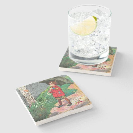 Dessous-de-verre En Pierre Pluie, Pluie, Pars - Mère Goose Nurserme Rhyme (Côté)