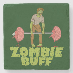 Dessous-de-verre En Pierre Poids de bouffée zombie amusant