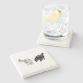 Dessous-de-verre En Pierre Pointe de table d'aération — Retriever Duo (Côté)