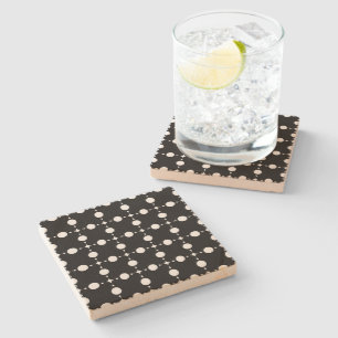 Dessous-de-verre En Pierre Points blancs, Motif à pois, Points, À pois