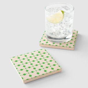 Dessous-de-verre En Pierre Points verts, motif à pois, pois, pointillé