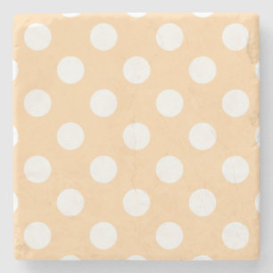 Dessous-de-verre En Pierre Pois blancs sur beige