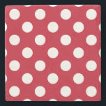 Dessous-de-verre En Pierre Pois blancs sur rouge<br><div class="desc">Pois blancs sur rouge</div>