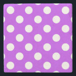 Dessous-de-verre En Pierre Pois blancs sur violet clair<br><div class="desc">Pois blancs sur violet clair</div>