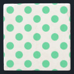 Dessous-de-verre En Pierre Pois verts et blancs<br><div class="desc">Pois verts et blancs</div>