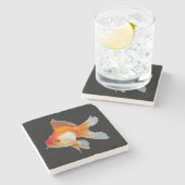 Dessous-de-verre En Pierre Poisson d'or (Côté)