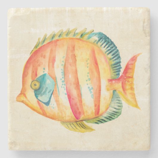 Dessous-de-verre En Pierre Poissons colorés d'aquarium (Devant)