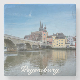 Dessous-de-verre En Pierre Pont de pierre à Ratisbonne, Allemagne