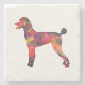 Dessous-de-verre En Pierre Poodle Geo Silhouette Multi (Devant)