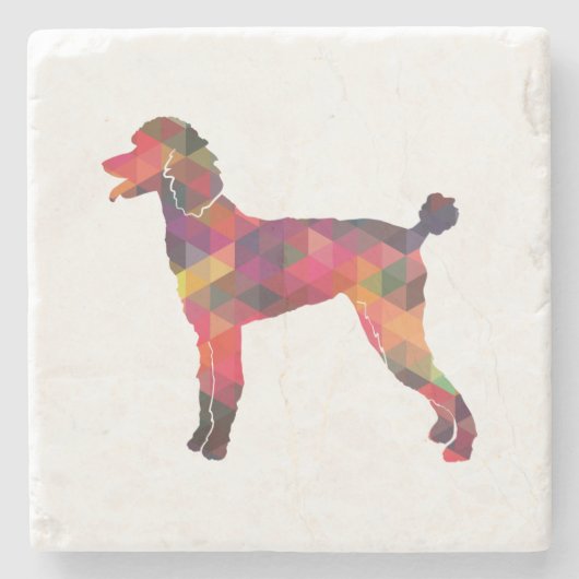 Dessous-de-verre En Pierre Poodle Geo Silhouette Multi (Devant)