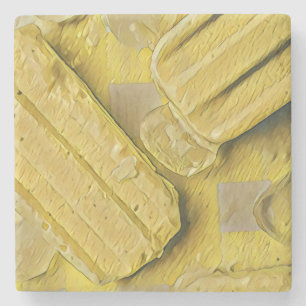Dessous-de-verre En Pierre popsicle à cône de crème glacée jaune
