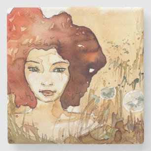 Dessous-de-verre En Pierre Portrait abstrait 3