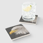 Dessous-de-verre En Pierre Portrait d'aigle (Côté)