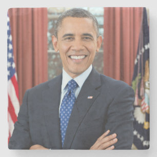 Dessous-de-verre En Pierre Portrait de Barack Obama au Bureau Ovale, Présiden