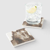 Dessous-de-verre En Pierre Portrait de cheval III (Côté)