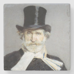 Dessous-de-verre En Pierre Portrait de Giuseppe Verdi, compositeur italien d'