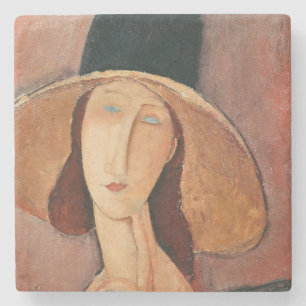 Dessous-de-verre En Pierre Portrait de Jeanne Hebuterne dans un grand casquet