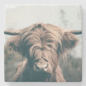 Dessous-de-verre En Pierre Portrait de vache Highland (Devant)