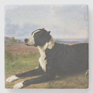 Dessous-de-verre En Pierre Portrait d'un chien Labrador Mastiff (Rosa Bonheur