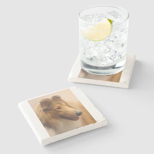 Dessous-de-verre En Pierre Portrait d'une colonne de sable brut (Côté)