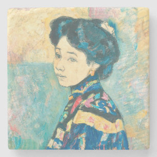 Dessous-de-verre En Pierre Portrait d'une femme japonaise (par Fujishima Take