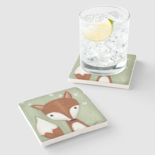 Dessous-de-verre En Pierre Portrait Fox (Côté)