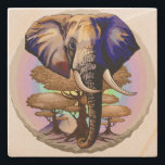 Dessous-de-verre En Pierre Portrait surréaliste de l'éléphant africain<br><div class="desc">Eléphant surréaliste d'Afrique,  vie sauvage Animal symbolique,  avec Acacia Trees,  et la montagne du Kilimandjaro sur l'Arrière - plan,  Pastel Colours Arrière - plan. Illustration vectorielle originale Copyright BluedarkArt TheChameleonArt.</div>
