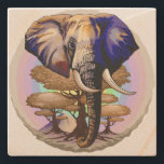 Dessous-de-verre En Pierre Portrait surréaliste de l'éléphant africain<br><div class="desc">Eléphant surréaliste d'Afrique,  vie sauvage Animal symbolique,  avec Acacia Trees,  et la montagne du Kilimandjaro sur l'Arrière - plan,  Pastel Colours Arrière - plan. Illustration vectorielle originale Copyright BluedarkArt TheChameleonArt.</div>
