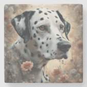 Dessous-de-verre En Pierre Portraits de races de chiens de fleurs 3 (Devant)