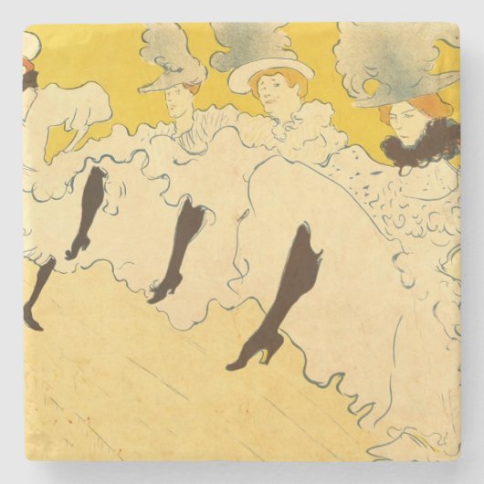 Dessous-de-verre En Pierre Poster de la fille dansante Jaune Toulouse Lautrec (Devant)