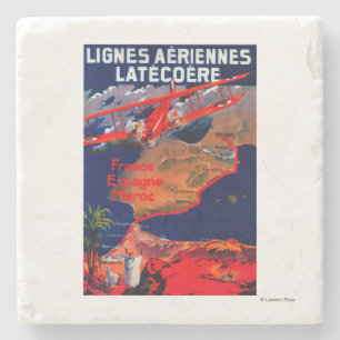 Dessous-de-verre En Pierre Poster vintage de Lignes Aeriennes Latecoere