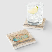 Dessous-de-verre En Pierre Pot de thé antique (Côté)