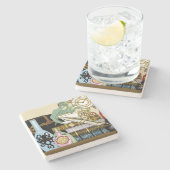 Dessous-de-verre En Pierre Potions Dragon Steampunk Livres (Côté)