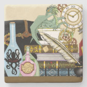 Dessous-de-verre En Pierre Potions Dragon Steampunk Livres (Devant)
