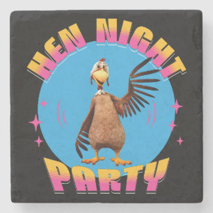 Dessous-de-verre En Pierre Poules Drôles Soirée de Poulet de Nuit Humour