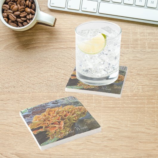 Dessous-de-verre En Pierre Poulet orange du champignon des bois
