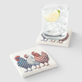 Dessous-de-verre En Pierre Poulets patriotiques (Côté)