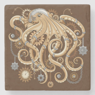 Dessous-de-verre En Pierre Poulpe Steampunk Rétro Fantastique Mécanique